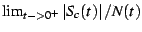 $\lim_{t->0^{+}}\left\vert S_{c}(t)\right\vert/N(t)$